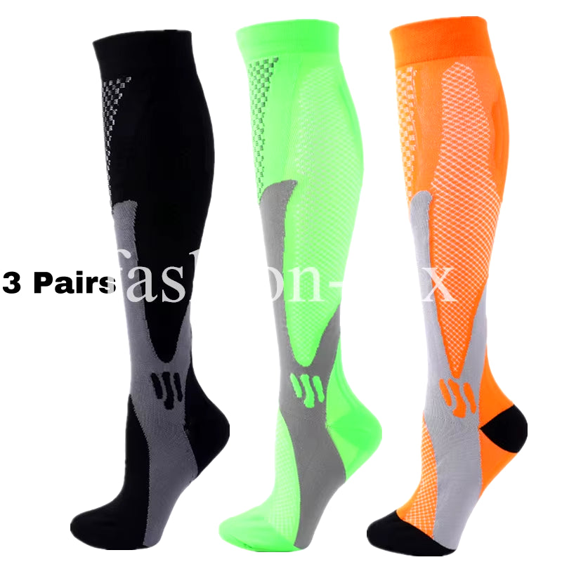 3 Pairs Men Women Compression Socks Fit Sports Compression Socks for anti Fatigue Pain Relief Knee Prevent Varicose Veins Socks