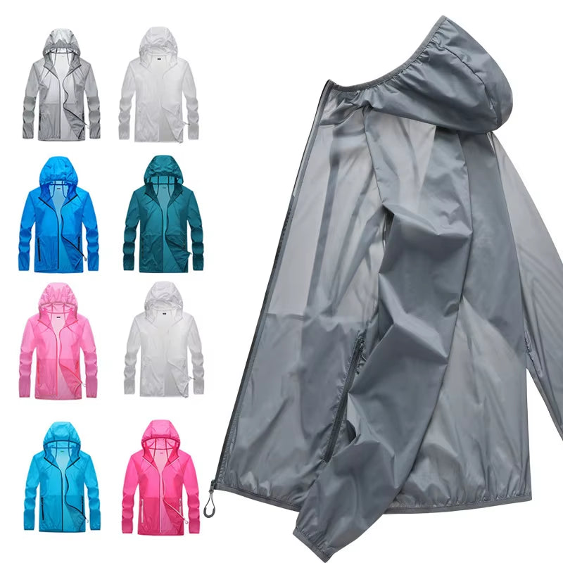 2023 Pocket Quick-Drying Sun Protection Clothing Ultrathin Sunscreen Jacket Windbreaker Cycling Running Camping Breathable Shirt