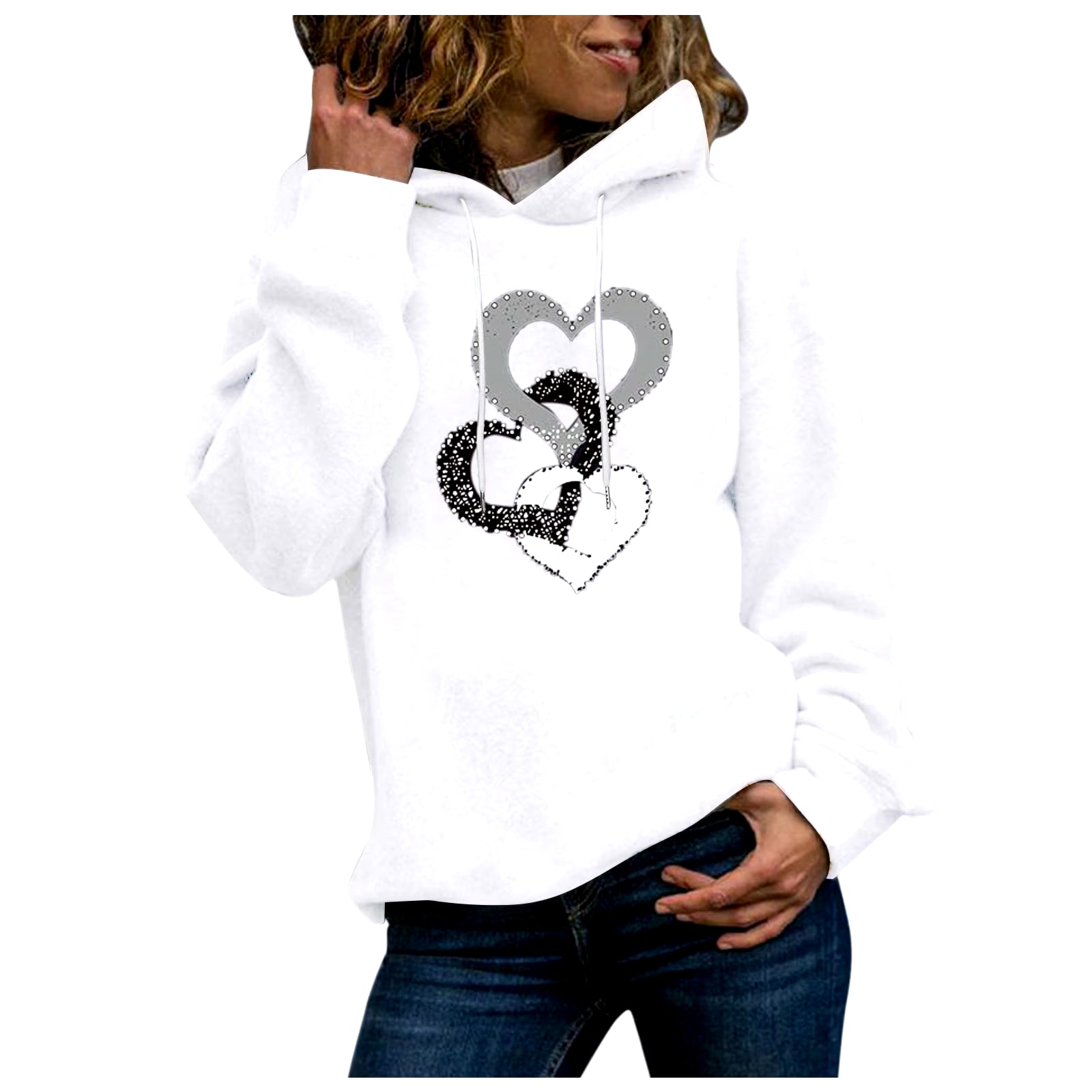 Love Print Graphics Harajuku Sweatshirt Warm Streetwear Kpop Hoodie Female Fashion Casual Women'S Jacket for Girls Толстовка