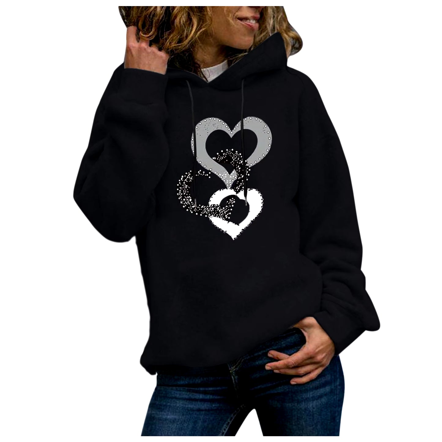 Love Print Graphics Harajuku Sweatshirt Warm Streetwear Kpop Hoodie Female Fashion Casual Women'S Jacket for Girls Толстовка