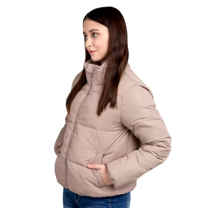 -10Centigrade Puffer Jacket Women 2021 Oversized Bubble Coat Winter Autumn Stand Collar Cotton Padding Warm Solid Parka Sales!