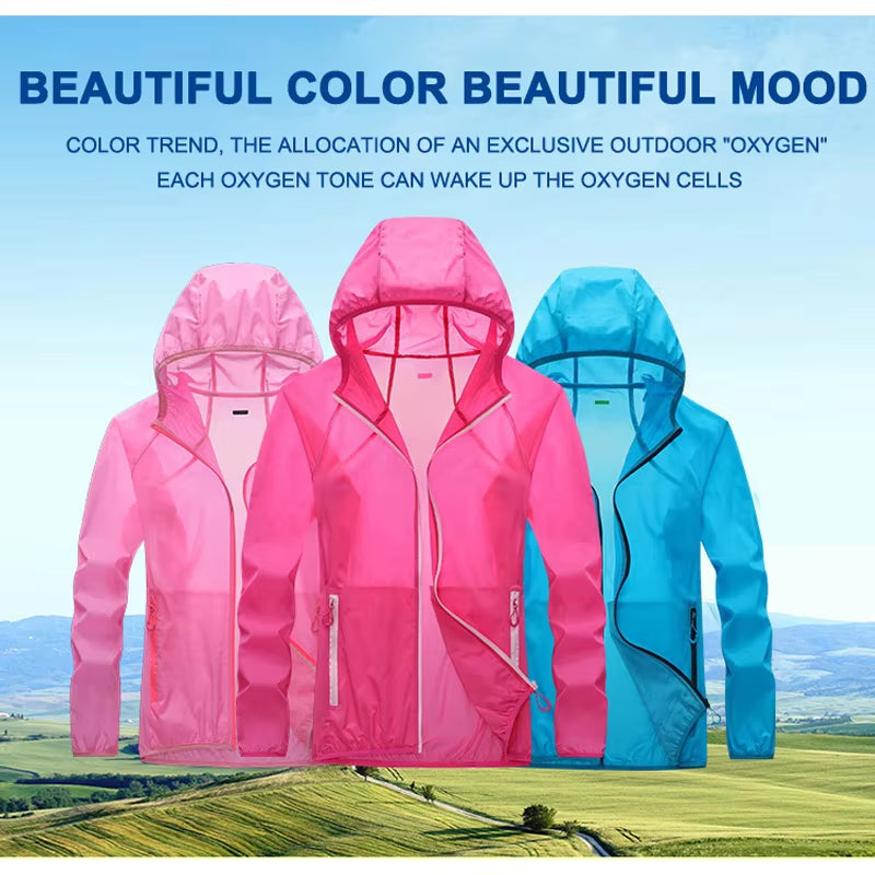 2023 Pocket Quick-Drying Sun Protection Clothing Ultrathin Sunscreen Jacket Windbreaker Cycling Running Camping Breathable Shirt