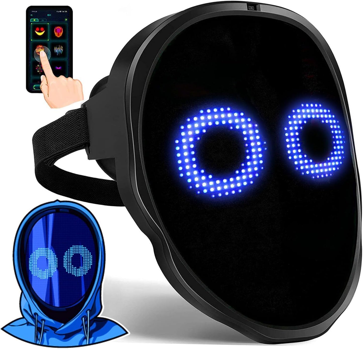 Face Transforming LED Mask with App Controlled - Programmable LED Halloween Mask