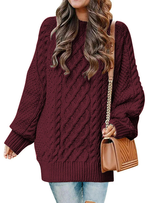 Oversized Sweaters for Women Cable Knit Chunky Pullover Sweater