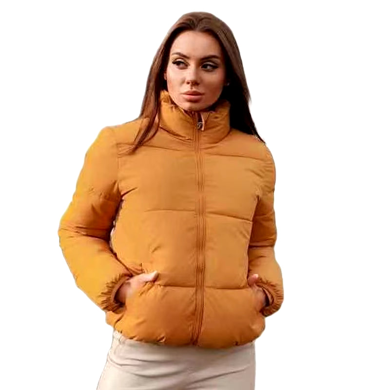 -10Centigrade Puffer Jacket Women 2021 Oversized Bubble Coat Winter Autumn Stand Collar Cotton Padding Warm Solid Parka Sales!