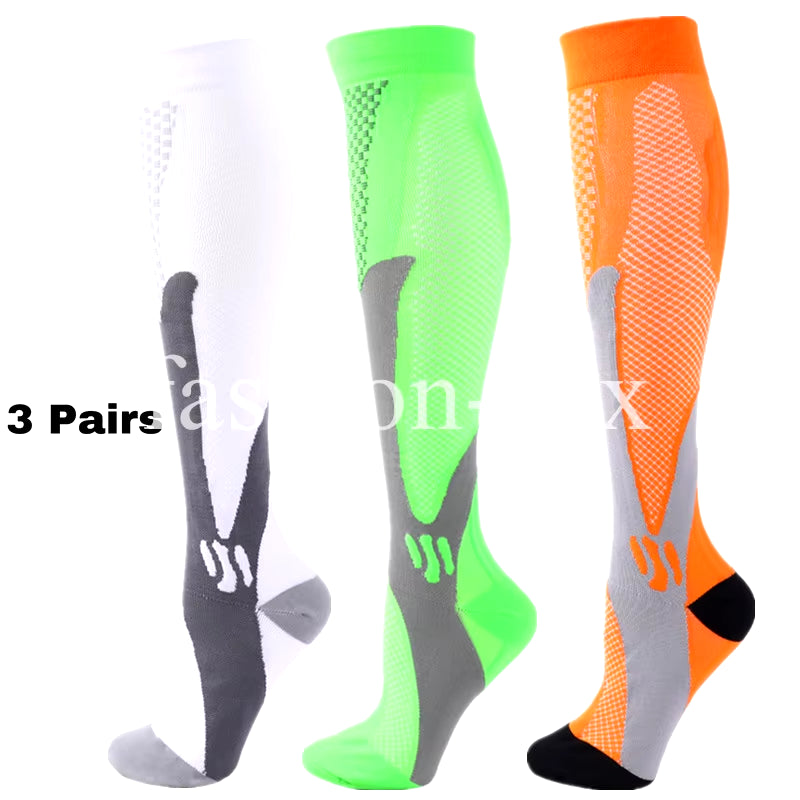 3 Pairs Men Women Compression Socks Fit Sports Compression Socks for anti Fatigue Pain Relief Knee Prevent Varicose Veins Socks