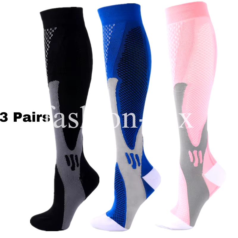 3 Pairs Men Women Compression Socks Fit Sports Compression Socks for anti Fatigue Pain Relief Knee Prevent Varicose Veins Socks